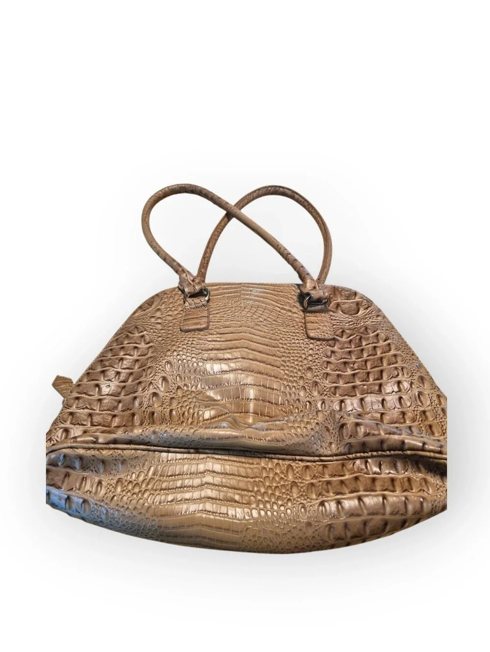 Mark Fisher Vintage Croc-Embossed Dome  Satchel in Brown